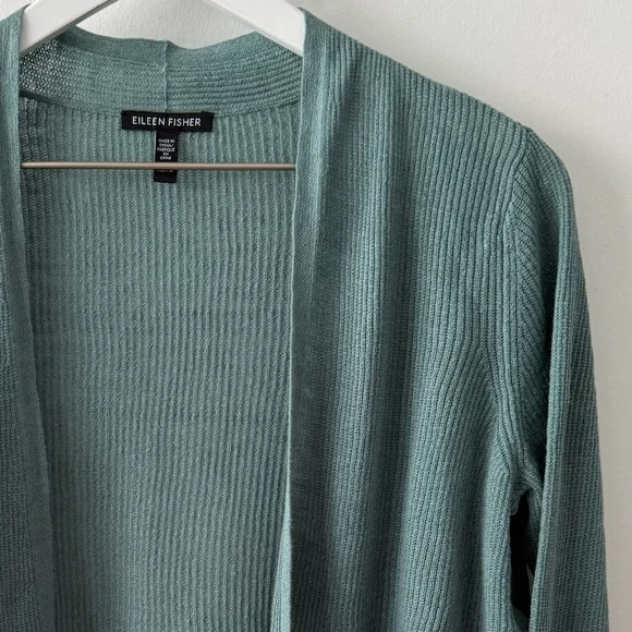 Eileen Fisher Organic Linen Cotton Cropped Cardigan - Picture 3 of 8